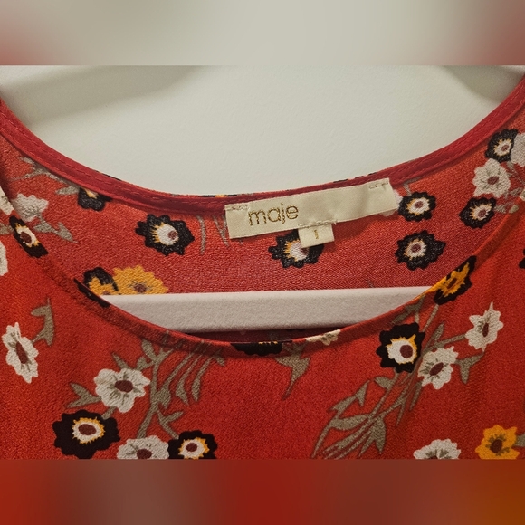 Maje Rahimi Floral Printed Ruffle Dress - Picture 9 of 9